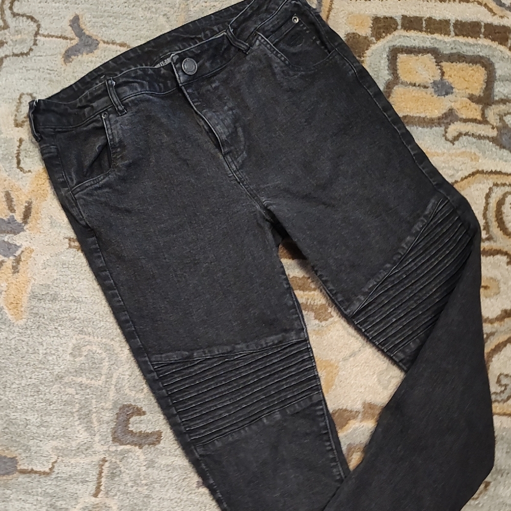 Harley-Davidson Women's Washed Black Skinny Moto Jeans
